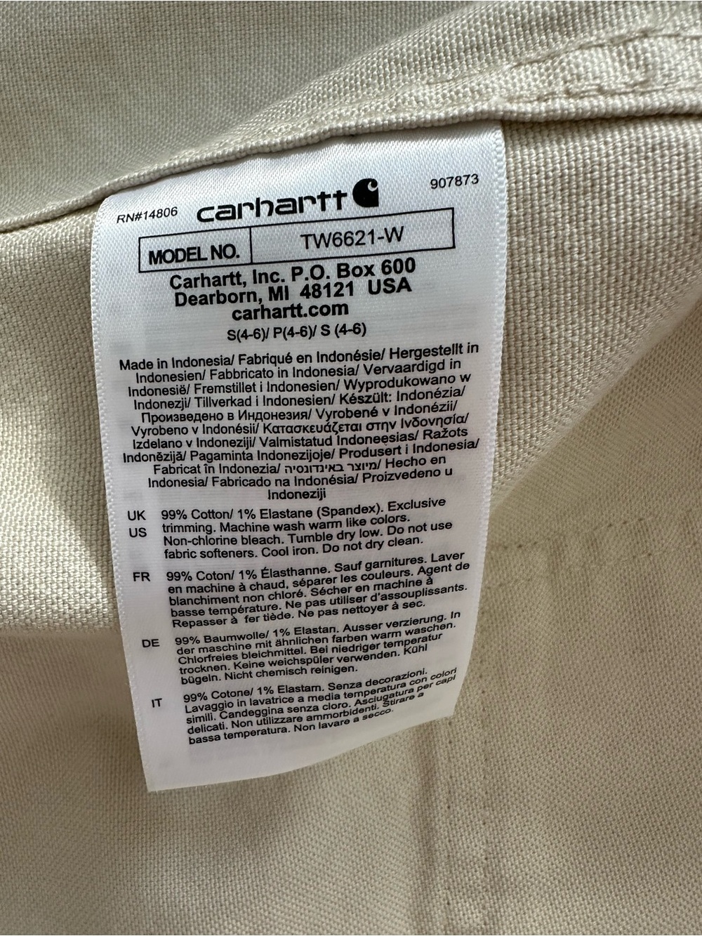 Carhartt Rugged Flex Cream and Black Label Loose-Fit Shirt (99% Cotton) - Picture 4 of 5